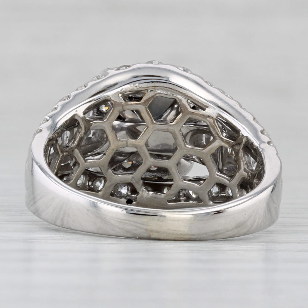 2.78ctw Diamond Halo Bridal Ring 14k White Gold Size 8.5