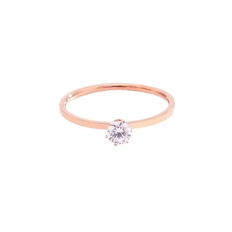 Fashion Geometric Solid Color Titanium Steel Rings 1 Piece