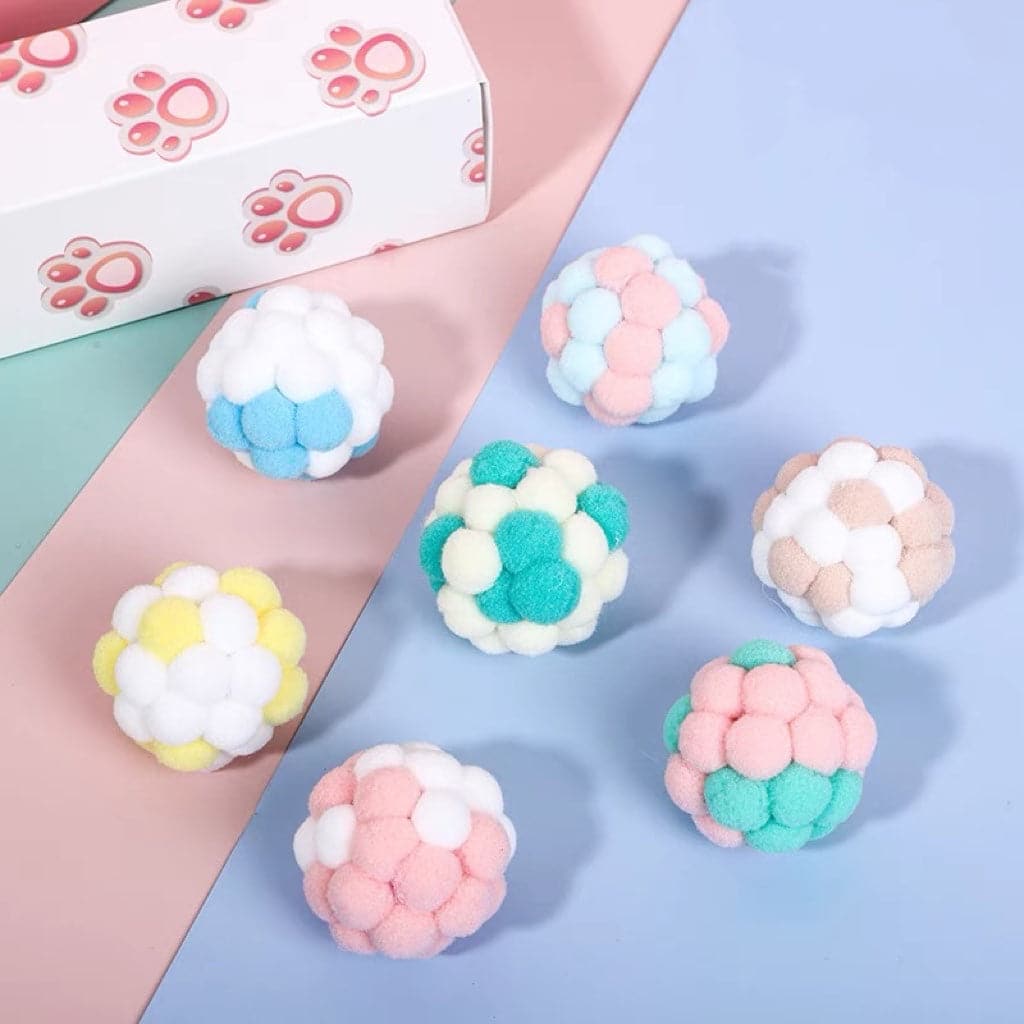 Rainbow elastic bell cat ball Ball cat toys