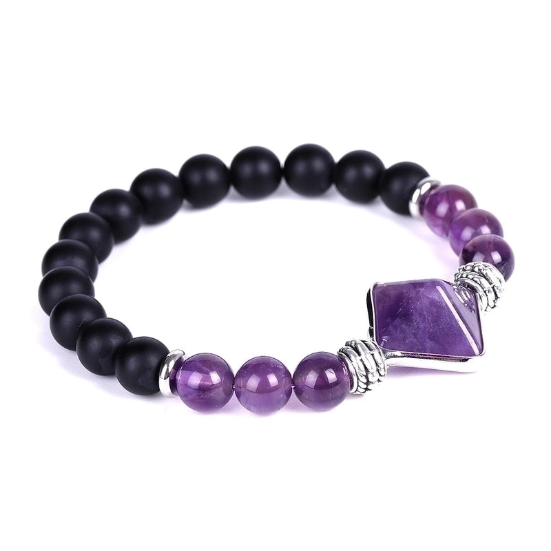 Fashion Ball Stone Beaded Inlay Artificial Crystal Bracelets 1 Piece