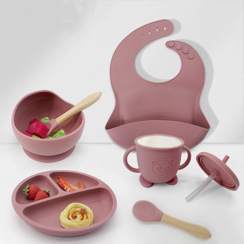 Casual Solid Color Silica Gel Tableware 1 Set