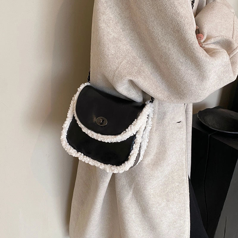 Unisex Pu Leather Solid Color Elegant Vacation Sewing Thread Square Lock Clasp Shoulder Bag Functional Backpack