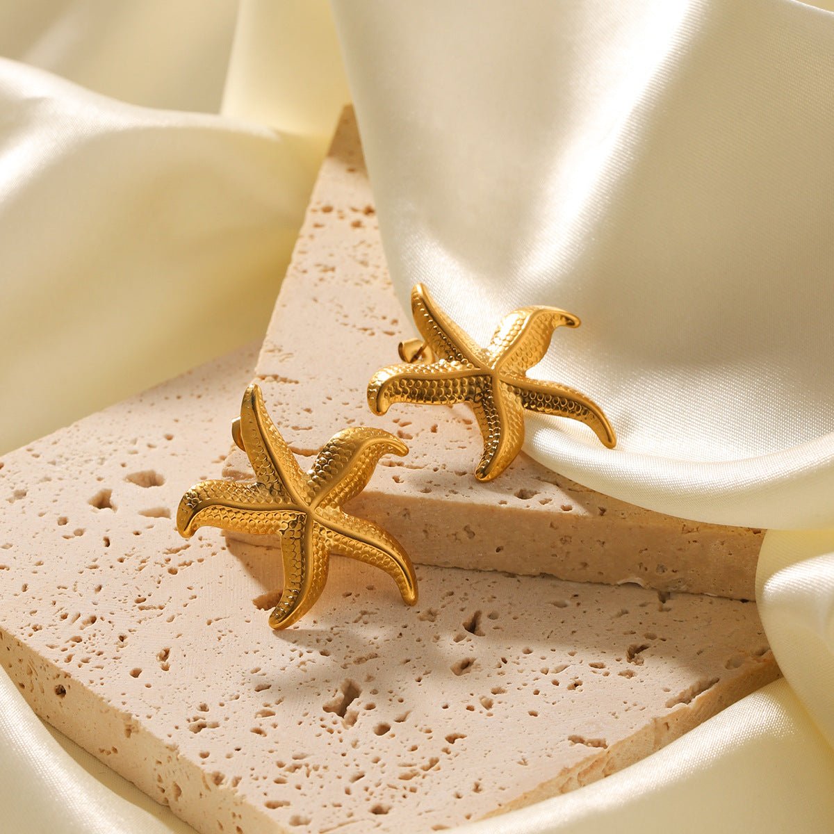 Ocean Style Stainless Steel Starfish Earrings For Women Fashion All-Match Star-Shaped Titanium Steel Earrings