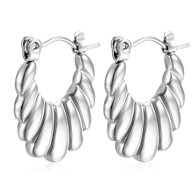 1 Pair Minimalist Classic Style Solid Color Plating 201 Stainless Steel 18K Gold Plated Earrings