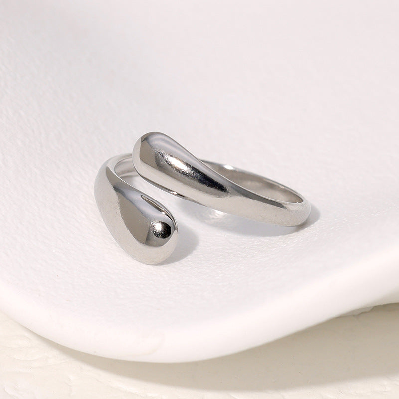 Open Ring Minimalist Stripe Geometric Stainless Steel Electroplating Rings