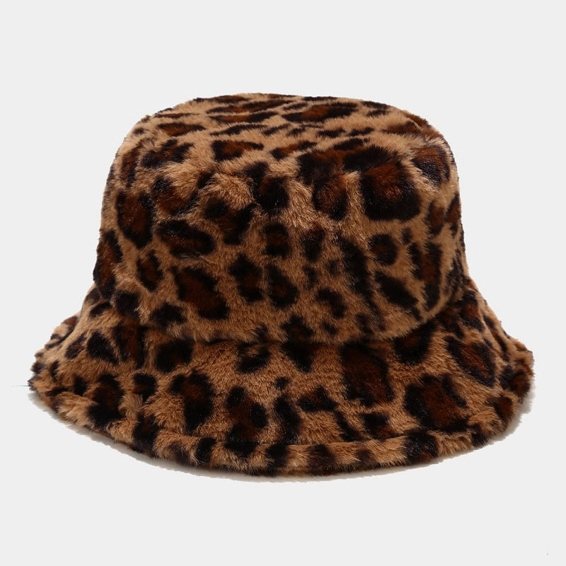 Women's Fashion Leopard Wide Eaves Bucket Hat