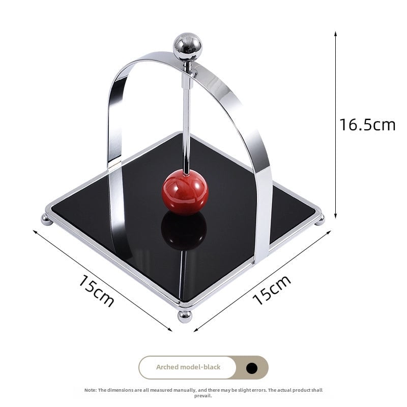 Light Luxury Square Tissue Holder With Ball Cream Style Hotel Restaurant Pressure Paper Holder Vertical Retro Tissue Holder