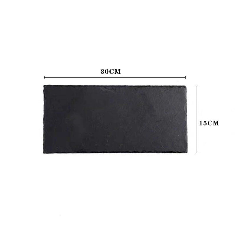 Slate Dinner Plate Dessert Sushi Plate Western Food Black Slate Plate Tableware Flat Plate Barbecue Steak Plate