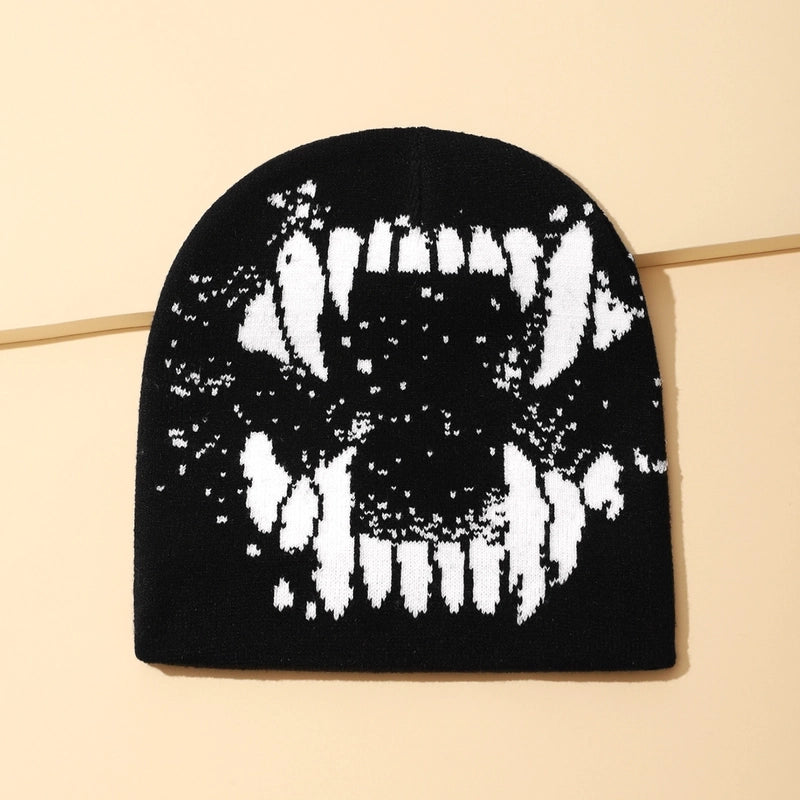 Unisex Retro Funny Printing Grimace Eaveless Wool Cap
