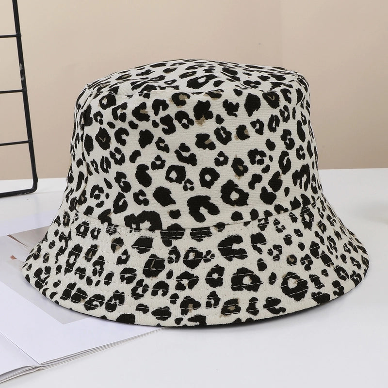 Unisex Casual Retro Leopard Wide Eaves Bucket Hat