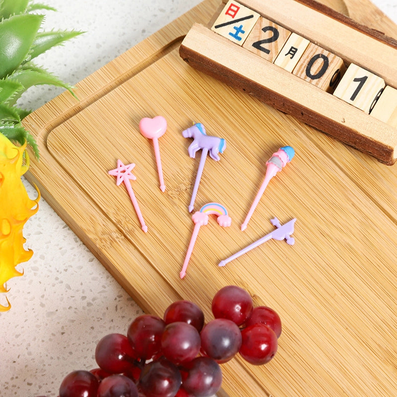 New Cartoon Fruit Fork  Mini Fruit Sign Hot Children Fruit Fork