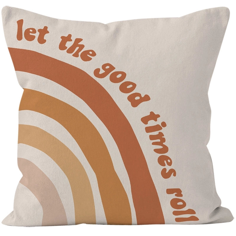 Preppy Style Minimalist Classic Style Color Block Super Short Velvet Pillow Cases