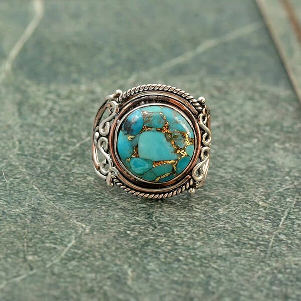 🎁Sterling Silver Boho Turquoise Ring