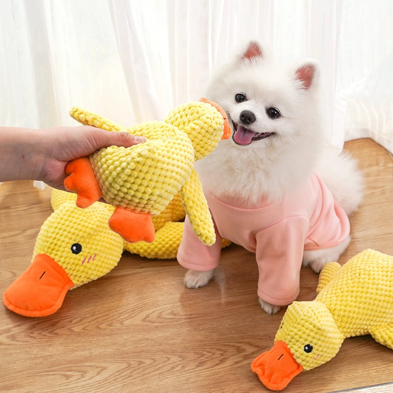 Cat Yellow Duck Dog Toy Plush Bite-Resistant Molar Sound Solving Artifact Golden Corgi Pet Supplies