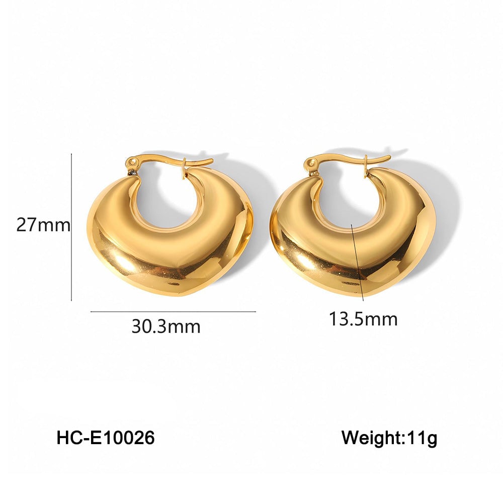 IG Style Hollow Geometric Stainless Steel Electroplating Earrings