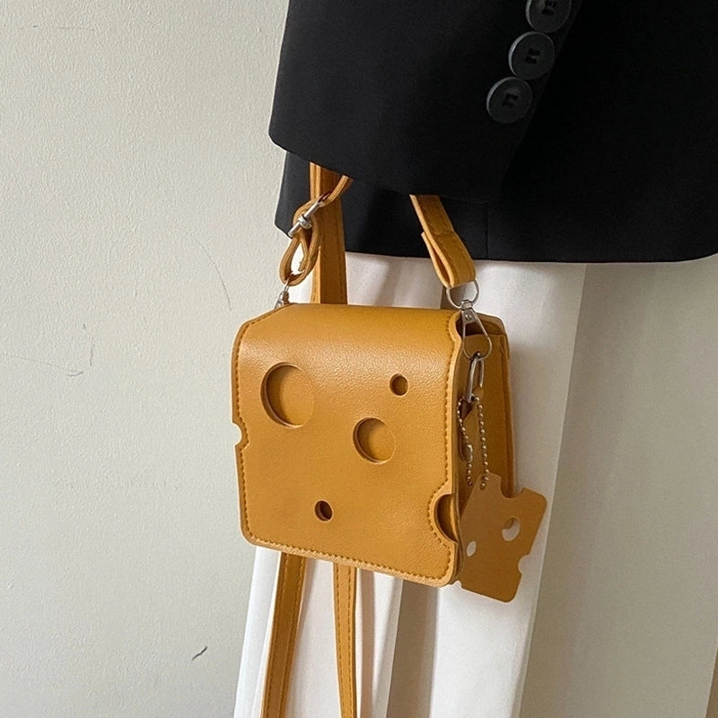 Women's All Seasons Pu Leather Food Cute Square Open Square Bag