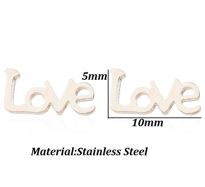 Minimalist Letter Cat Elephant Stainless Steel Plating Hollow Out Ear Studs 1 Pair