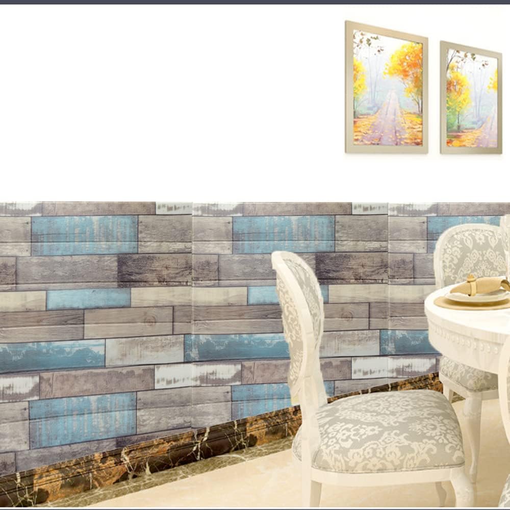 Stick Wall Panels- Multi Color . Wooden Design Wallpaper( 1 Sheet 70x70 CM)