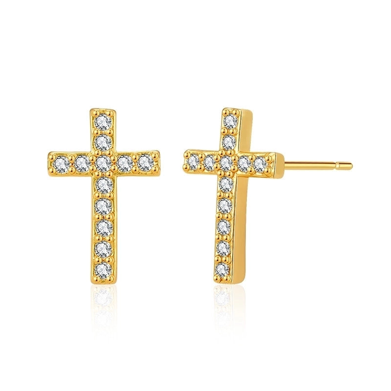 1 Pair Sweet Minimalist Moon Heart Shape Plating Inlay Copper Zircon Ear Studs