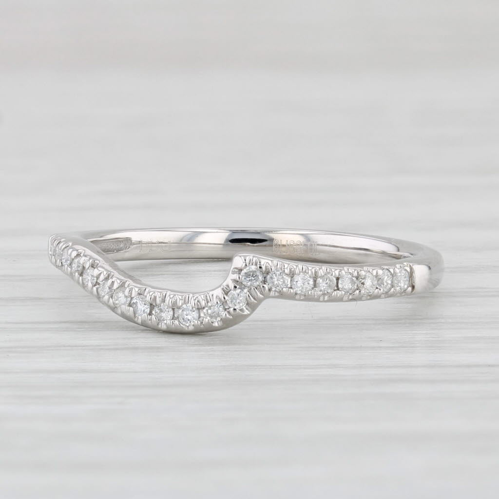 0.10ctw Diamond Wedding Band Guard 14k White Gold Size 7 Stackable