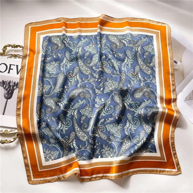 Women's Elegant Minimalist Color Block Polyester Printing Silk Scarf