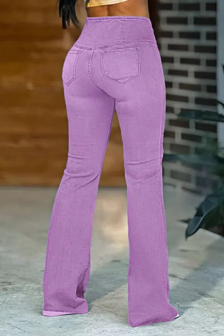 🔥Promotion-Wash Wrap Mid Rise Stretchy Flare Jeans