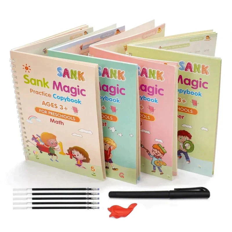 Magic Handwriting Practice Notebook For Kids (pack of 4)