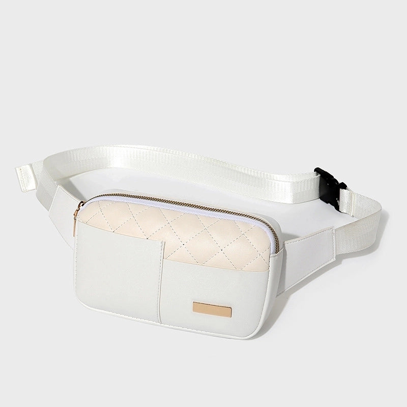 Women's Streetwear Solid Color Lingge Pu Leather Waist Bags