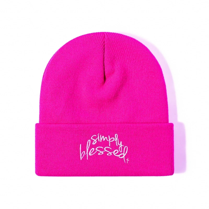 Unisex Casual Minimalist Commute Letter Eaveless Beanie Hat