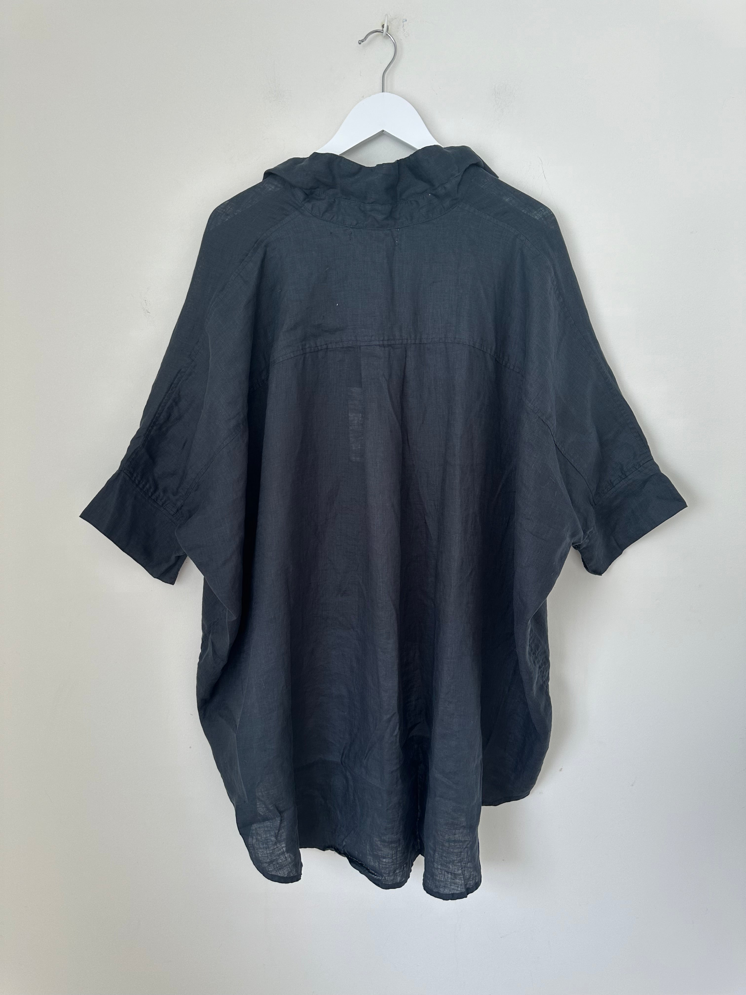issey shirt - charcoal linen