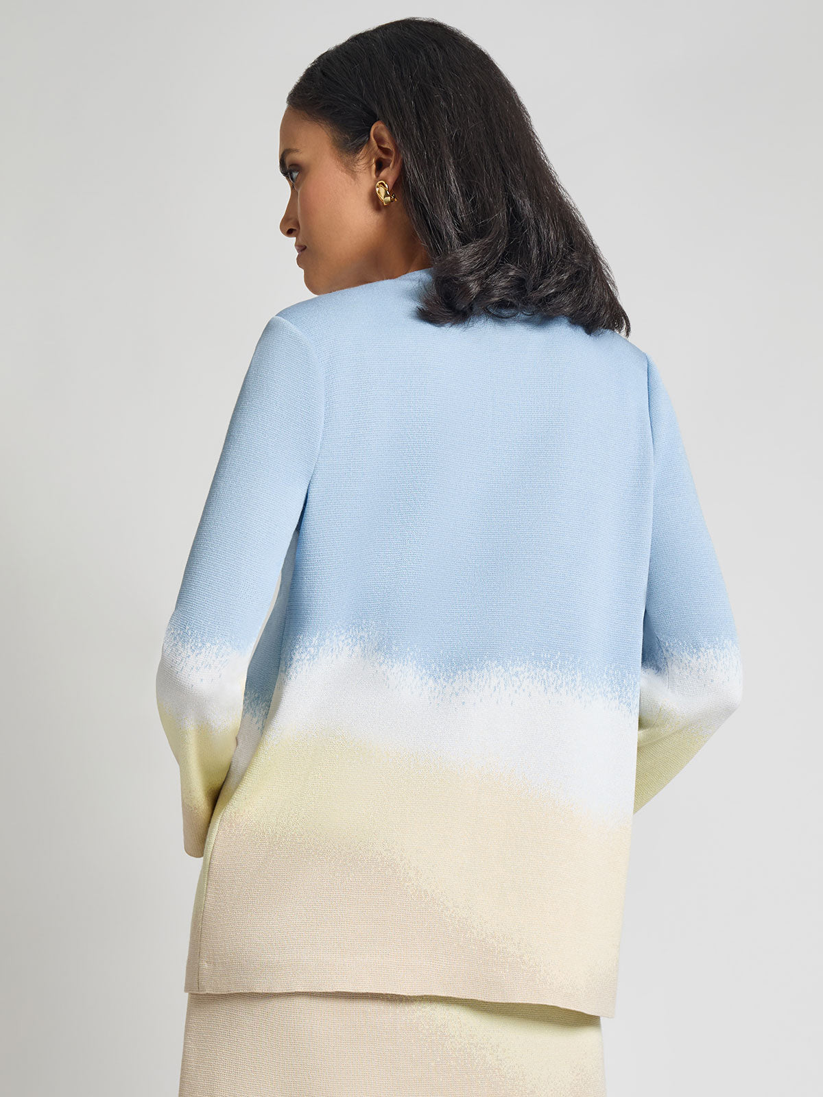 Relaxed Landscape Pattern Soft Knit Jacket - Vanity Fit