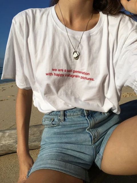 sad generation with happy instagram pictures Tee