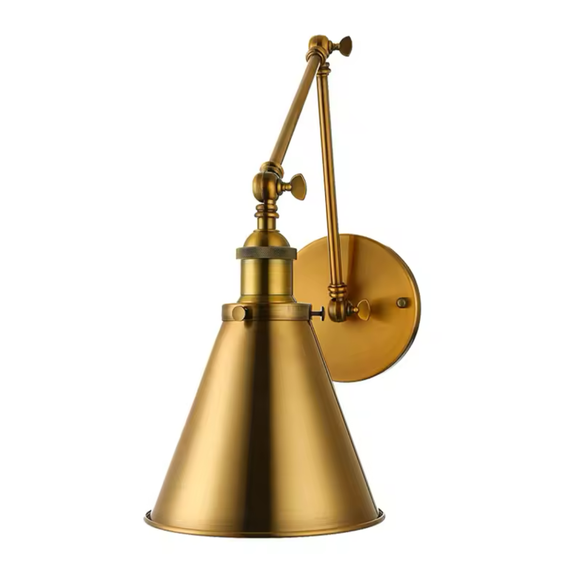 Elegant Brass Wall Sconce with Adjustable Arm