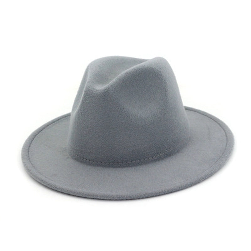 British Style Jazz Hat Big Brim Retro Soft Felt Hat Women's Fashion Autumn And Winter Warm Gentleman Hat Top Hat