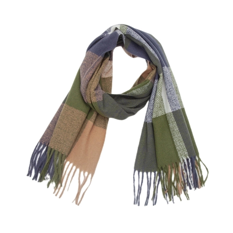 Women's Casual Minimalist Lattice Polyester Tassel Scarf