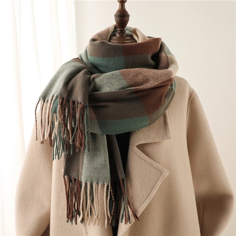 Unisex Business Basic Minimalist Tassel Imitation Cashmere Polyester Scarf
