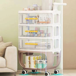 4 Layer Cart Bedside Mobile Snack Storage Rack