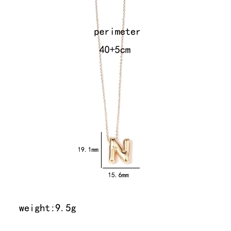 IG Style Minimalist Letter Stainless Steel Copper Polishing Plating Pendant Necklace