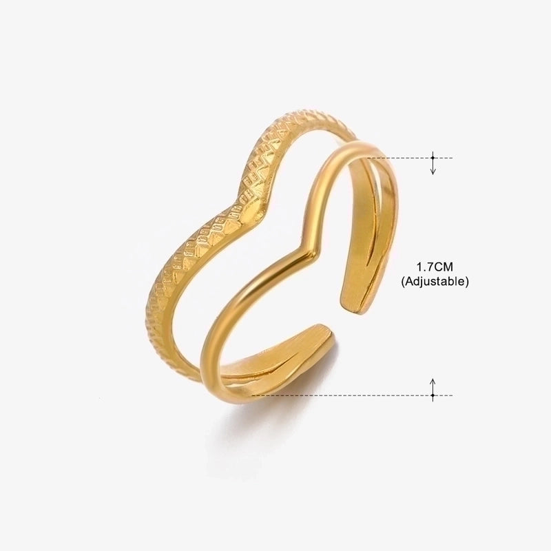 Retro Geometric Stainless Steel Plating Open Rings