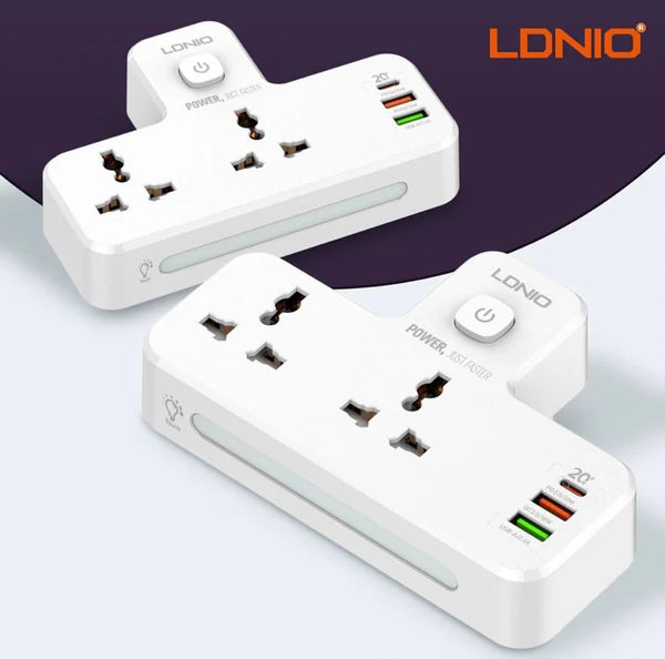 Lonio 2 AC Outlets Portable Extension Power Socket