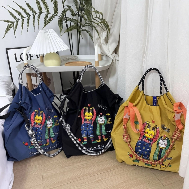 Women's Vintage Style Classic Style Animal Cartoon Nylon Shopping Bags