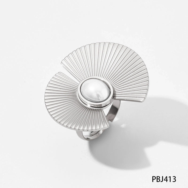 304 Stainless Steel 16K Gold Plated White Gold Plated Gold Plated Minimalist Classic Style Plating Sector Rings Earrings Necklace