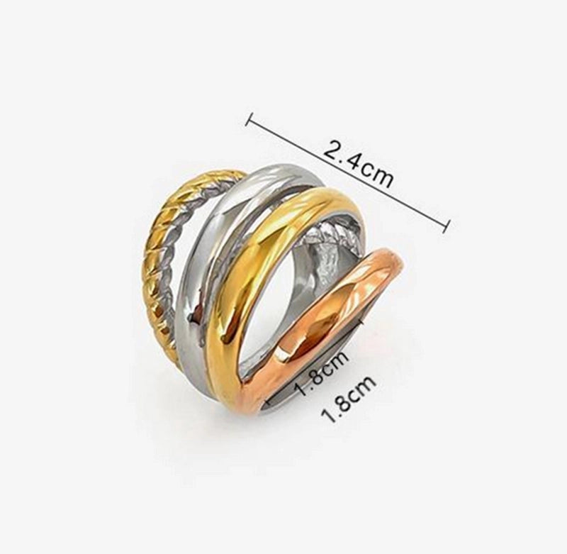 Modern Style Classic Style Color Block Solid Color 316L Stainless Steel  18K Gold Plated Plating Rings