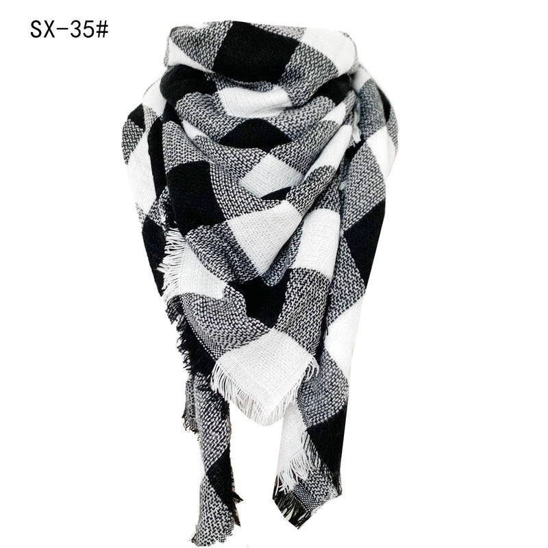 Autumn And Winter Imitation Cashmere Qicaigei Square Scarf Triangular Binder Scarf Women's Neck Warmer Shawl