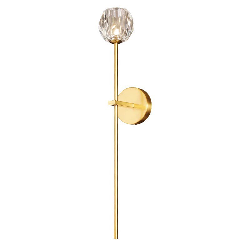 Modern Wall Light with Crystal Accent - Gold Finish