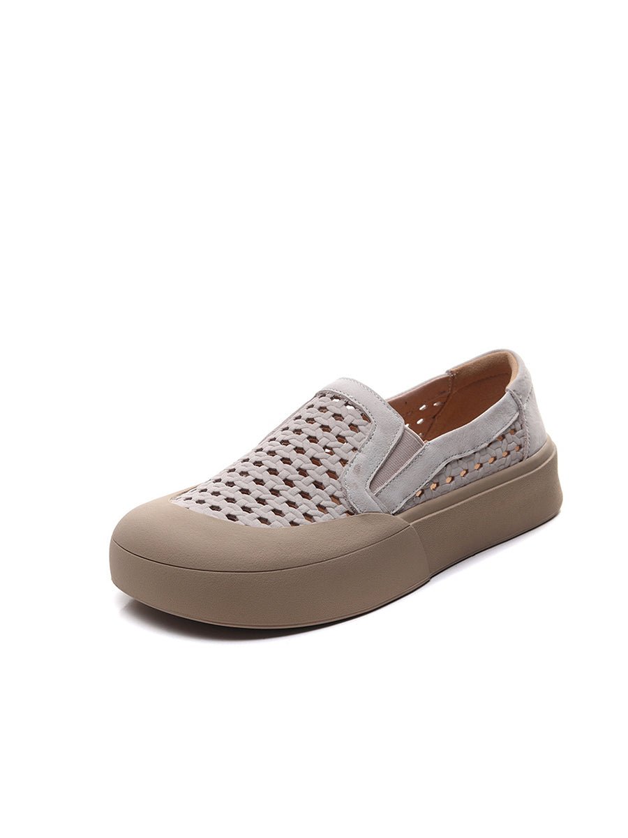 Women Casual Summer Soft Leather Flat Shoes