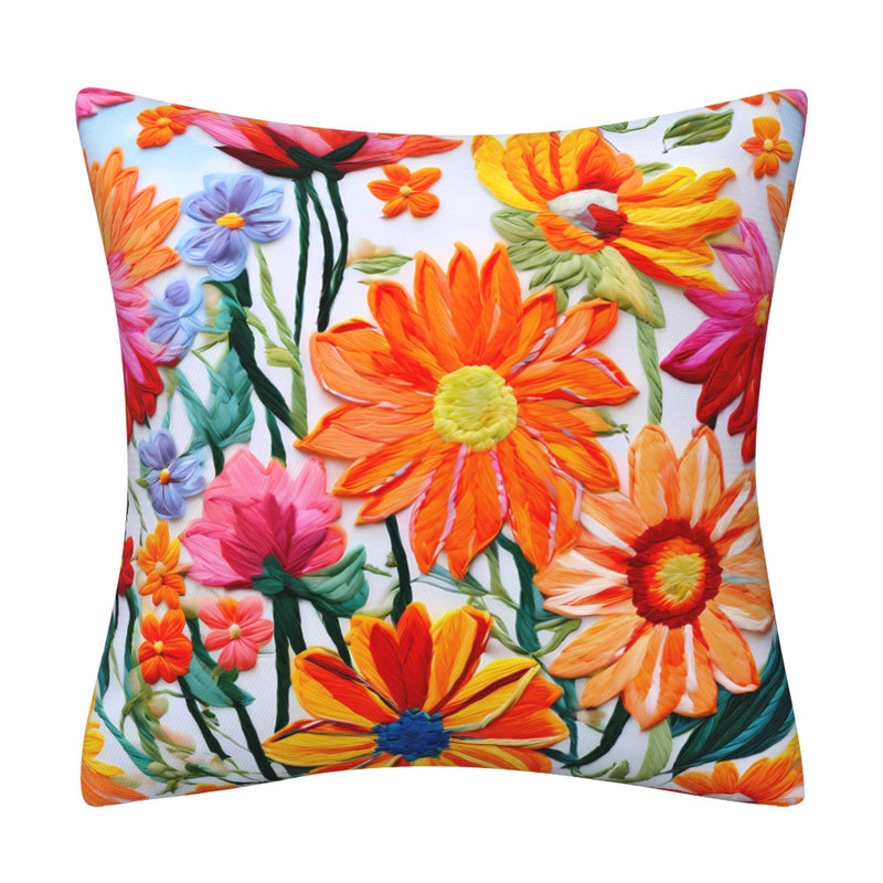 Elegant Classical Minimalist Floral Polyester Pillow Cases Couch & Sofa Decor