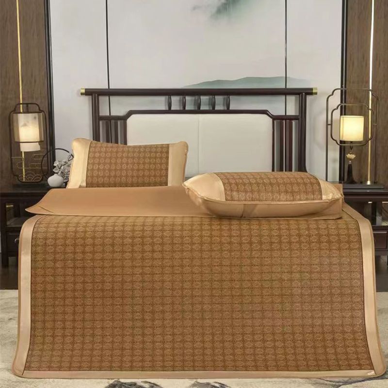 Summer Ice Silk Rattan Mat Bed Sheet 3-piece Set