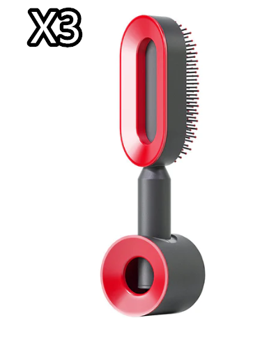 Self-cleaning hairbrush for women. One-button cleaning airbag to prevent hair loss