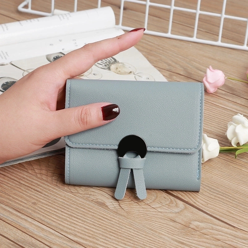 Korean Solid Color Portable Short Wallet